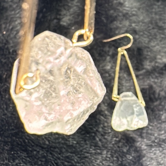 Herkimer Natural Rock Crystal Drop Earrings  - N w/o T - Picture 3 of 7